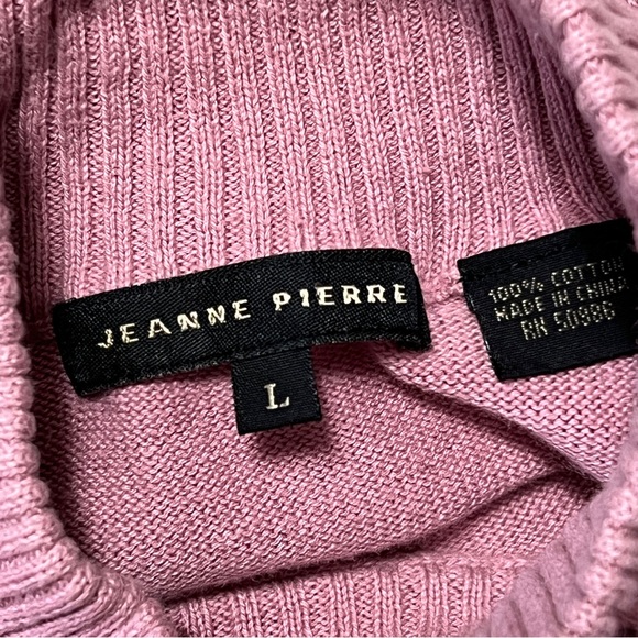 Jeanne Pierre Pink Cotton Mockneck Sweater L - Picture 5 of 7